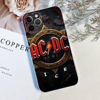 AC Back In Black DC Skaidrus TPU telefono dėklas, skirtas iPhone 17 11 12 13 14 15 16 Pro Max 16 Plus Dangtelis iPhone 17 gray