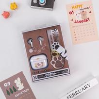 Cute Cat TWS-K12 Bluetooth Earphones with Cat Paw Silicone Case & Lanyard In-ear (K8) gray