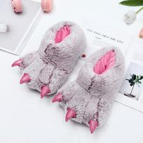 Šiltos žiemos šiltos minkštos vidaus grindų šlepetės Kūrybingos gyvūnų šlepetės Unisex Juokingi animaciniai filmukai Dinozaurų nagų pliušinės skaidrės vaikams 45 gray