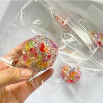 Squishy Balls Ice Beads Stress Ease Plaything Super Plush Tactile Fidget Toys For Kids Adults Anxiety Relaxation Squeeze Gift white
