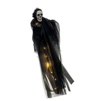 Light Up Skeleton Specters Hanging Ornament Portable Plastic Materials for Halloween Yard Home Decoration 1 armijos žalia spalva