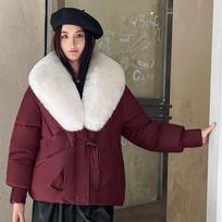 Streetwear Didelio kailio apykaklės Pūkais medvilne paminkštinta striukė Moteriška žieminė trumpa parka Pašiltinti šilti paltai Mados lauko drabužiai 3XL balta