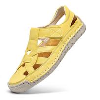 Brand Summer Dopamine Color Unisex Comfortable Soft Soled Sandals able Outdoor Men Hollowed Breathable Casual Beach Shoes 42 beige