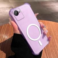 Dėklas realme C30s, C30 Mielas su oro pagalvėlėmis kampuose Pastelinės spalvos Matinis Magnetinis Dėklas Pusiau atsparus smūgiams Telefono Dangtelis realme C30s white