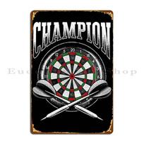 Darts Champion Metal Plaque Poster Design Cave Bar Printed Club Tin Sign Poster 20x30cm（7.8x11.8inch） gray