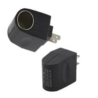 to Car Lighter Converter - 110V Plug to 12V Car Socket Adapter black