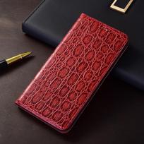 Genuine Leather Flip Phone Case for Xiaomi Redmi Note 12 13 13R 14 Pro Plus 4G 5G with Card Slots Holder Case Redmi Note14 ProPlus raudona