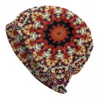 Custom Bohemia Ethnic Mandala Flower Pattern Bonnet Hat Knitted Hats Men Hip Hop Unisex Adult Warm Winter Skullies Beanies Caps One Size black
