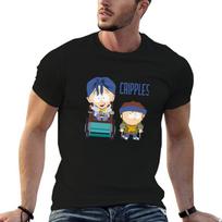 South Park Jimmy and Timmy CRIPPLES T-Shirt Stain Resistant Casual Tee XS black