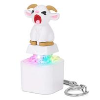New Rechargeable Screaming Goat Keychain Led Luminous Sound Mechanical Switch Keyboard Clicker Fidget Decompression Toy white