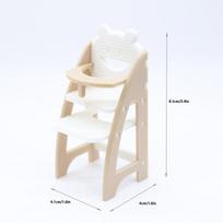 [J] 1/12 Dollhouse Simulation Baby Dining Chair Model Dollhouse Miniature Living Furniture Decoration Children Pretend Play Toys white