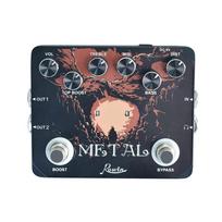 Rowin Electric Guitar Pedal Heavy Metal Distortion Dual Footswitch 80s&90s Ultimate Rock Sound Effect Solo Dist Earphone Output balta