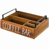 Wooden Coffee Bar Organizer Compact Pod Storage Box Multifunctional for Countertop,