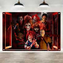 Helovino Siaubo Fono Banerio Dekoracijos, Audinio Baisios Gimtadienio Šventės Reikmenys Helovino Sienos Langų Lipdukai Dangčiai De 118×59inch/300*150cm