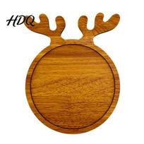 Solid Wood Appetizer Platter Christmas Tree And Elk Serving Tray Durable Partitioned Charcuterie Board Food D orange