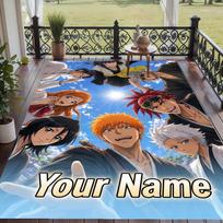 Custom Text Bleach anime Pattern Floor Rug Soft Indoor Carpet Mat Living Room Bedroom 80cmx120cm