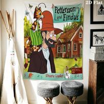 Pettsonas ir Findusas Sieninis spausdintas audinio pledas Dekoratyviniai gobelenai Miegamojo svetainės namų dekoravimui 150cm x 200cm