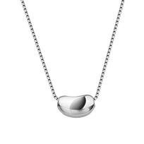 Acacia Bean Necklace Ins Fashion Versatile Small Choker Non-Fading Box Chain Unisex 925 Silver white
