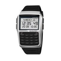 LED Display Electronic Watch Waterproof Calculator Watch Retro Digital Watch  Christmas Gift Style 2 white