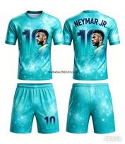 AI Neymar # 10 Commemorative Edition Jersey T-shirt Shorts Set for Men, Children, Adults, Parent-child Wear, Soccer Sportswear 100