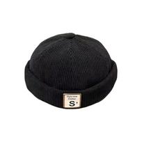 Vintage Brimless Hat Adjustable Warm Hat Fashion Docker Hat  Winter juoda