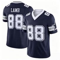 Dallas #88 CeeDee Lamb Navy Home Jersey V Neck Short Sleeve Breathable for Fans Sports Daily Family Matching M