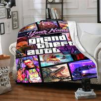 Gta Personalized Text Blanket Lightweight Customizable Blanket Soft Warm Cozy Throw For Home Decor Bedding Bed Livingroom Four Seasons Multipurpose 130cmx150cm