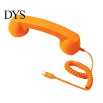 Niche Aksesuaras Išmaniajam Telefonui Retro Telefono Ragelis Mobiliesiems Telefonams, C tipo Senovinis Laidinis Rankinis Mobiliojo Telefono Imtuvas su Mikrofonu Skambučiams, Susitikimams, oranžinė