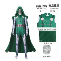 Daktaro Doom žalios spalvos su gobtuvu apsiausto Cosplay, Fantastiškojo ketverto Helovino scenos apranga M blue