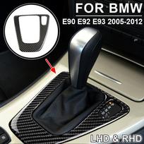 LHD RHD For BMW 3 Series E90 E92 E93 2005-2012 Real Carbon Fiber Center Console Gear Shift Frame Panel Sticker Car Right-hand drive gray