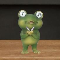 Enchanting Frog Solar Light for Outdoor with Butterfly gray