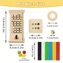 3 Gameplay Modes: Stacking Tower Game, Wooden Stick Game, Children's Puzzle Toy, Parent Child Interactive Game, Exercise Logical Thinking Ability 1set beige