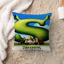 S-Shrek Movie Classic Stitch Lucky Dragon Pillow Cover Sofa Cushion Cover Home Room Decoration Children Gift 40cmx40cm blue