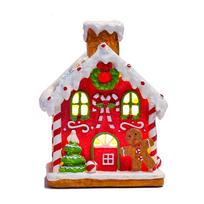 Festive Christmas Resin Ornament Illuminated Music Box Desktop Decor Home Tabletop Decoration for Home Party Offices 1 gray