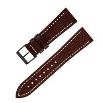 Suitable For Hermès Watches 22Mm Retro Leather Thin Pin Buckle Watch Strap, Black Goat Leather Strap 22mm black