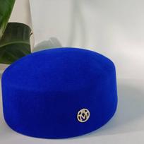 Retro stiuardes beretas Moteriškas 100% vilnos veltinis Beretas Šventinis Žavus skrybėliukas Vestuvės Kokteilinė vakarėlis Medicininė dėžutė Hatchapeau femme luxe M55-58CM blue