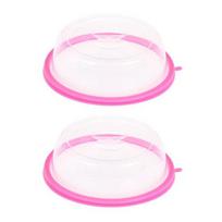 2Pcs Microwave Oven Food Heating Anti-splash Covers Freshness Lids Kitchen Tool raudona