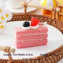 Faux Layered Cake Slices Realistic Fruit Toppings Vivid Texture For Po Props Home Decor Bakery Display brown
