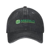 Merlo logotipas Džinsinio audinio kepuraitė Laisvalaikio beisbolo kepuraitės Reguliuojamas galvos apdangalas Vasaros Unisex beisbolo kepuraitės One Size gray