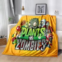 PVZ Plants Vs.Zombies Game Cartoon Soft Plush Blanket,Flannel Blanket Throw Blanket for Living Room Bedroom Bed Sofa Picnic Kids Size: 75*100cm, Weight: 230 GSM