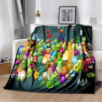 PVZ Plants Vs.Zombies Game Cartoon Soft Plush Blanket,Flannel Blanket Throw Blanket for Living Room Bedroom Bed Sofa Picnic Kids Size: 75*100cm, Weight: 320 GSM