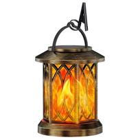 Saulės liepsnos žibintai Lauko vandeniui atsparūs Atnaujinti mirksinčios liepsnos saulės žibintų šviestuvai Dekoratyvinis kabinamas šviestuvas kiemui, sodui bronze -- 1pc black