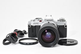 [USED] Canon AV-1 Silver SLR Film Camera w. Tamron SP CF Macro 35-80mm f/2.8-3.8, Near Mint, From JAPAN