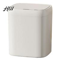 Odor Sealing Trash Can with Lid Smart Sensor Can, Automatic Motion Induction Garbage Bin Compact Slim for Narrow Spaces Touchless Bathroom Kitchen D