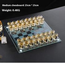 Transparent Glass Wine Glass Set Bar Drinking Games Home Party Games Whiskey Cocktail Tequila Bar Game Chessboard Set Party Gift gray