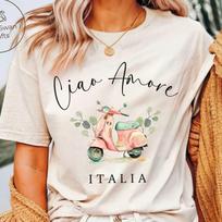 Italy Shirt, Ciao Amore, Italian Scooter T-shirt, Unisex 150 beige