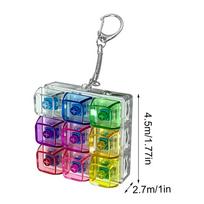 Multifunctional 9-In-1 Light Up Keycap Fidget Clicker Mini Mechanical Relax Toy Pocket Hand Squeeze D Ecompression Tool Creative gray