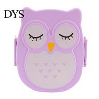 Studentų vaikų pelėda Vieno sluoksnio maisto laikymo talpykla Bento Case Lunch Box violetinė