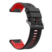 22mm 26mm QuickFit Silicone Watch Band for Garmin Fenix 7 8 6 Carbon Fiber Pattern Waterproof Silicone Strap for Garmin Enduro 3 22mm Quickfit black
