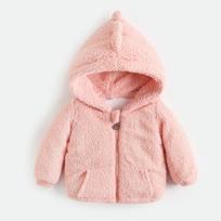 Unisex Toddler Kids Fleece Lined Thick Warm Hooded Coat 120cm rožinė
